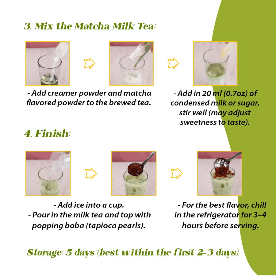 Matcha Milk Tea Making Kit – DIY Boba Kit, Makes 5 Cups